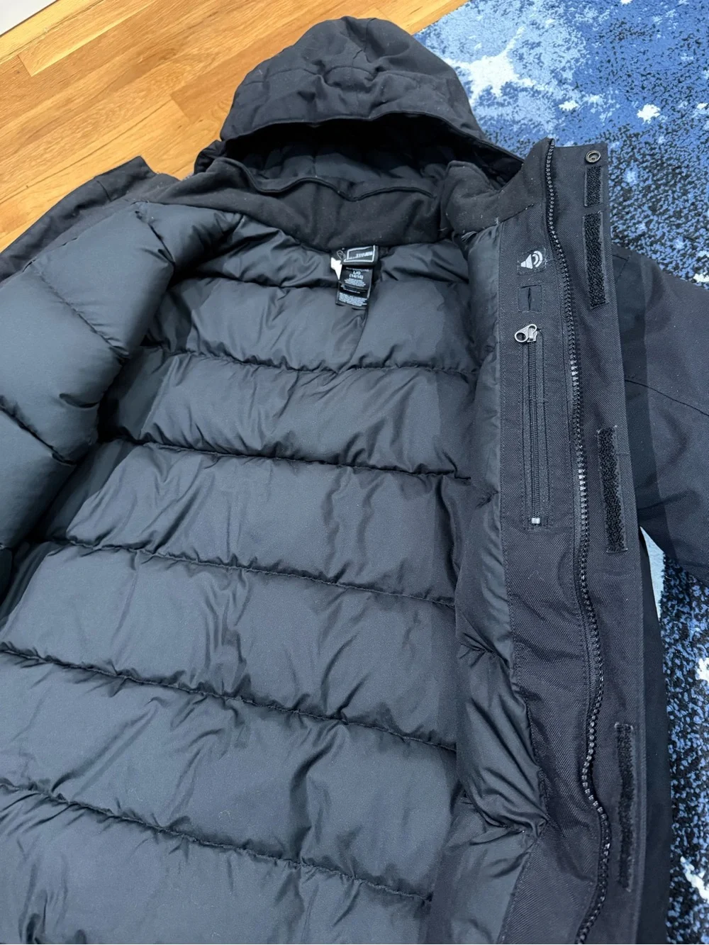 The North Face Kids Black Hooded Puffer Coat